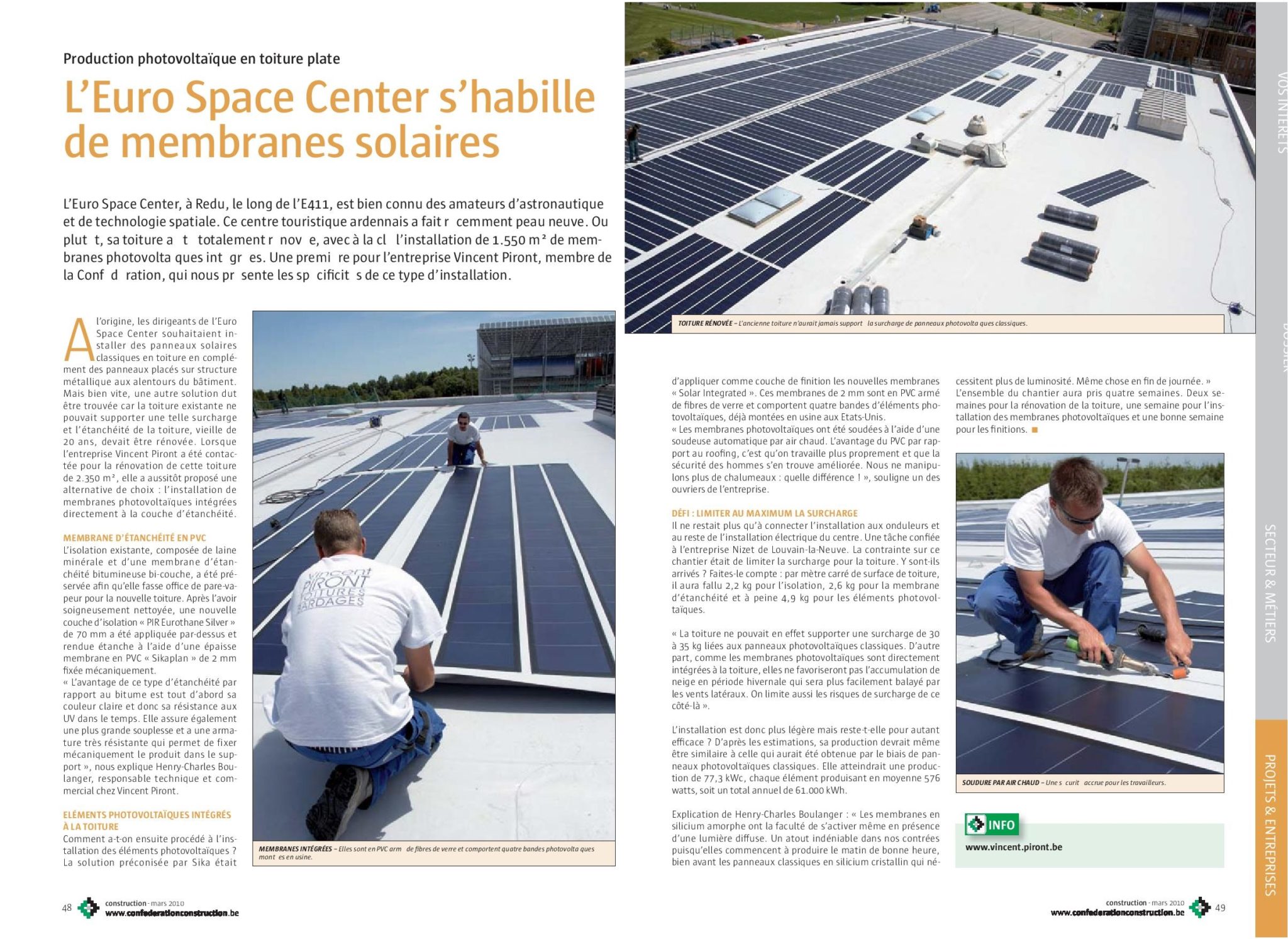 Realization of roofing and insulation Euro Space Center