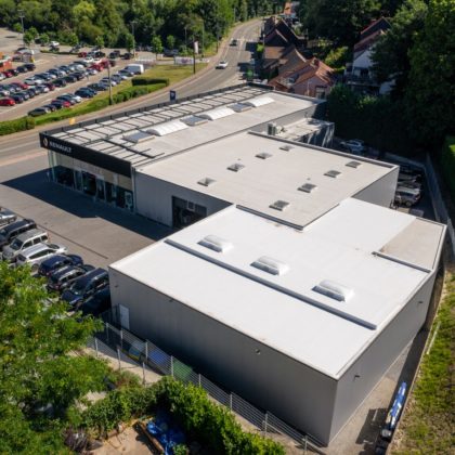 Rénovation toiture industrielle Garage Renault Motors
