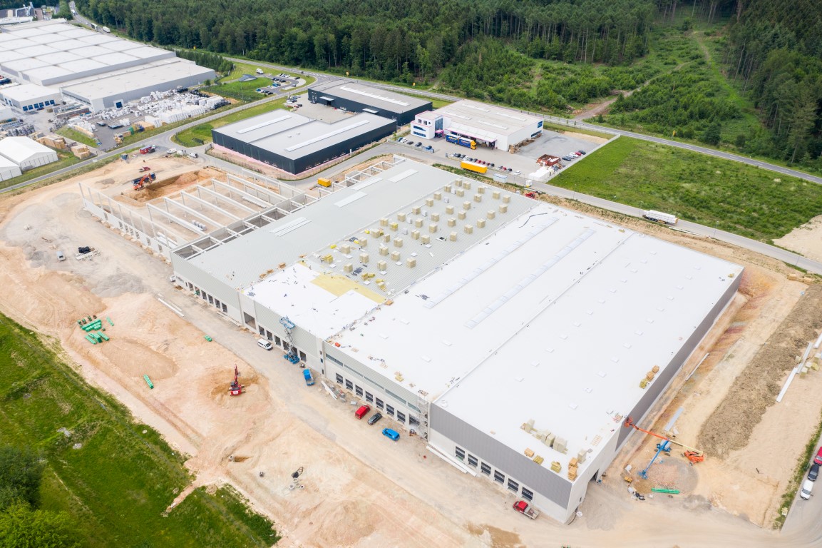 Weerts Logistikpark construction site Germany industrial roofing